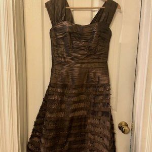 LIANCARLO COUTURE chocolate silk cocktail dress